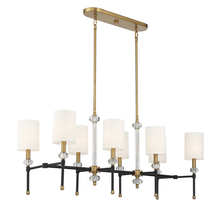 Savoy House - 1-1889-8-143 - Eight Light Linear Chandelier - Tivoli - Matte Black w/Warm Brass