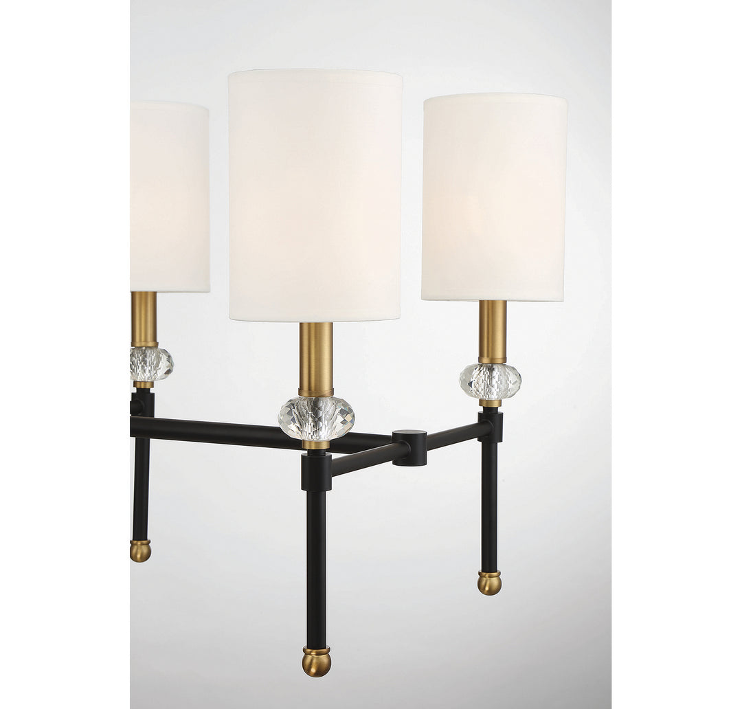 Savoy House - 1-1889-8-143 - Eight Light Linear Chandelier - Tivoli - Matte Black w/Warm Brass