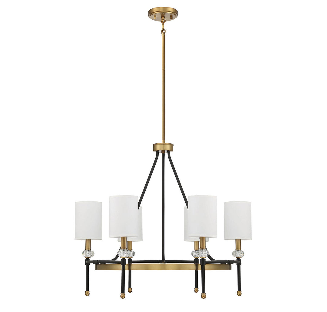 Savoy House - 1-1893-6-143 - Six Light Chandelier - Tivoli - Matte Black w/Warm Brass