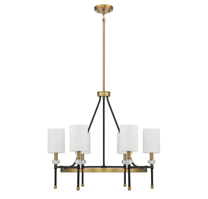 Savoy House - 1-1893-6-143 - Six Light Chandelier - Tivoli - Matte Black w/Warm Brass