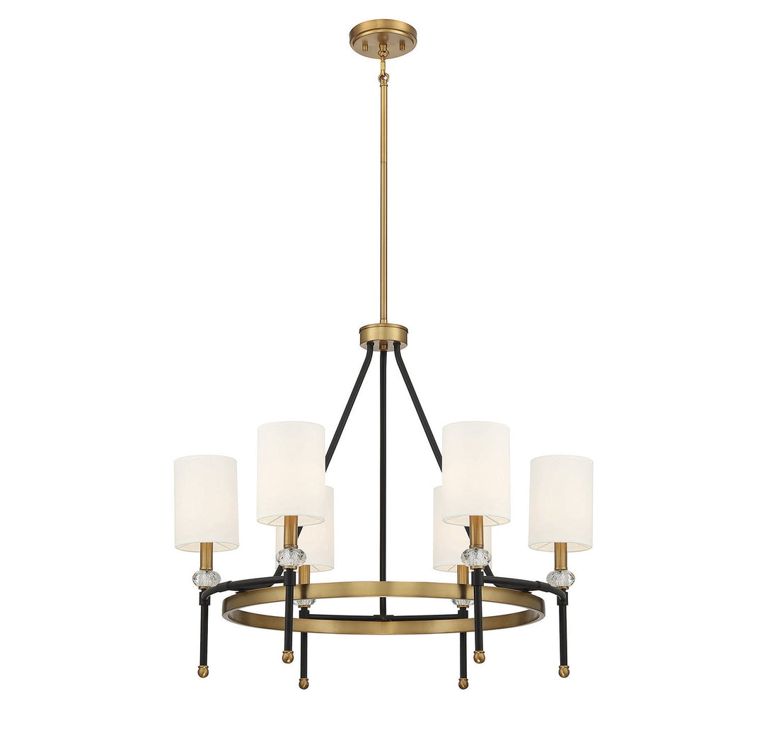 Savoy House - 1-1893-6-143 - Six Light Chandelier - Tivoli - Matte Black w/Warm Brass