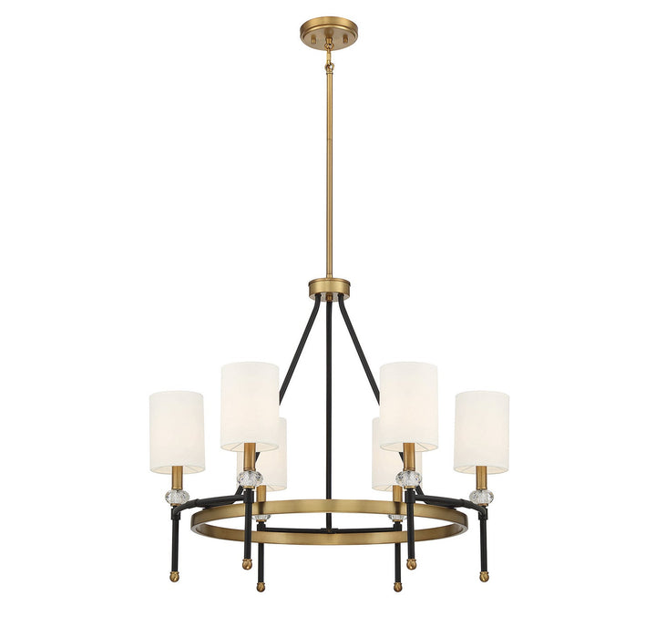 Savoy House - 1-1893-6-143 - Six Light Chandelier - Tivoli - Matte Black w/Warm Brass