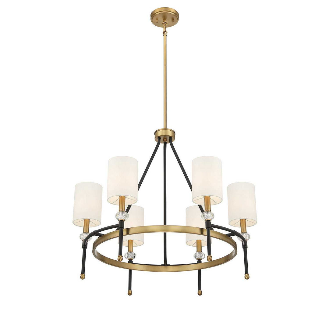 Savoy House - 1-1893-6-143 - Six Light Chandelier - Tivoli - Matte Black w/Warm Brass