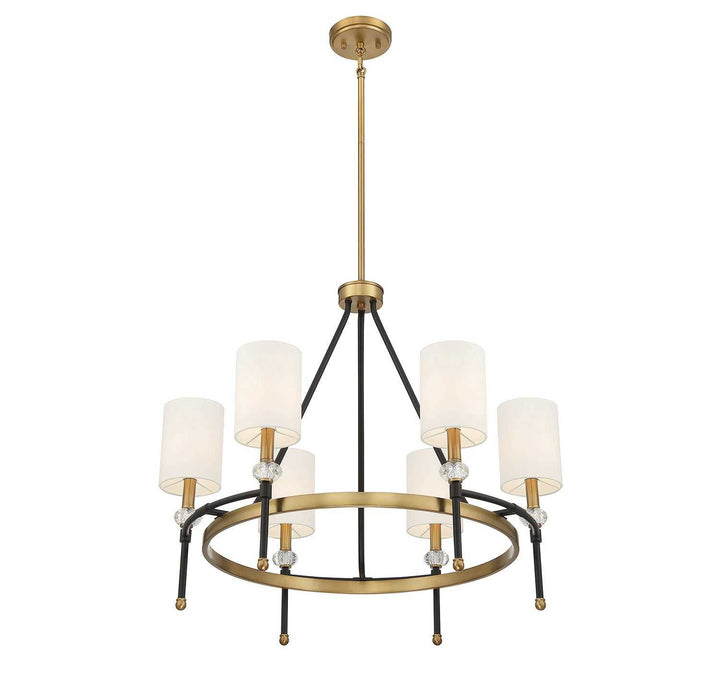 Savoy House - 1-1893-6-143 - Six Light Chandelier - Tivoli - Matte Black w/Warm Brass