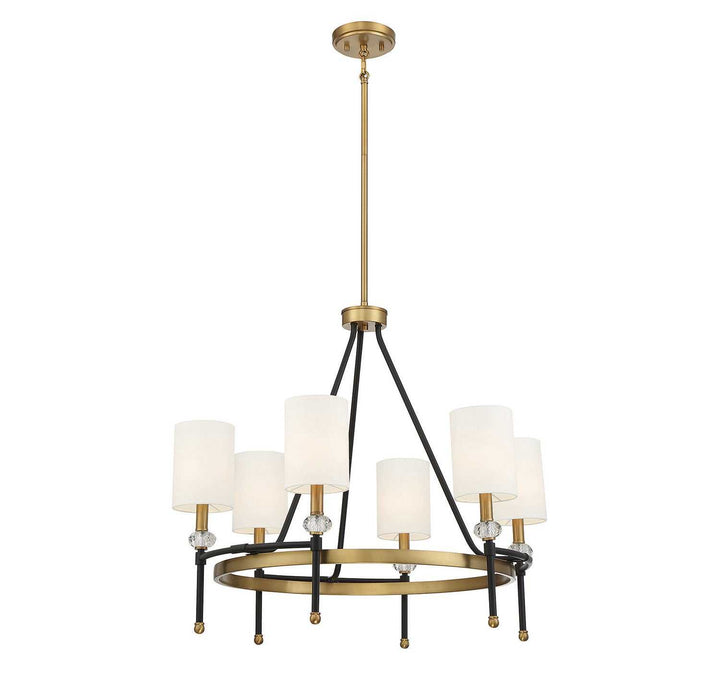 Savoy House - 1-1893-6-143 - Six Light Chandelier - Tivoli - Matte Black w/Warm Brass