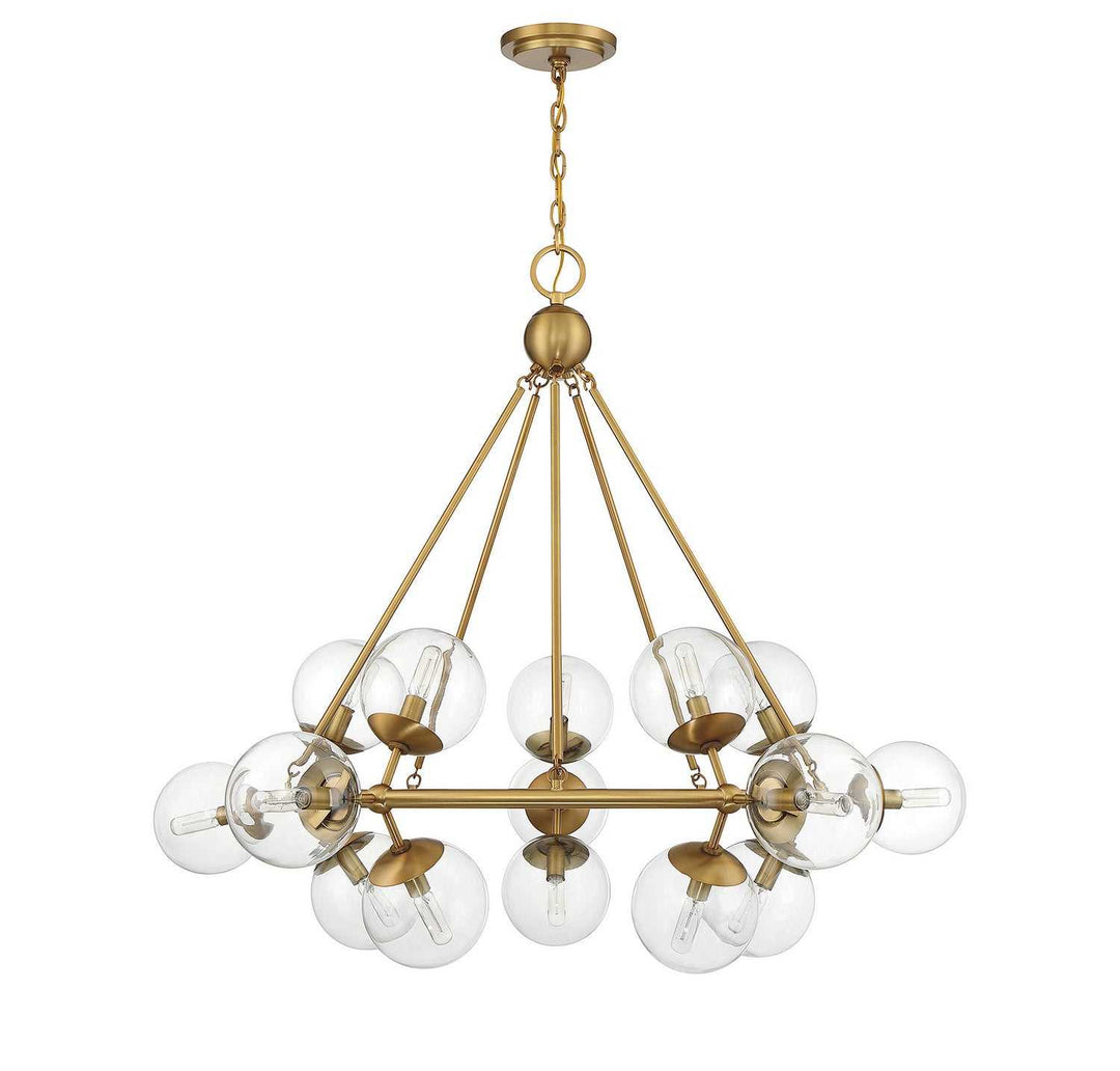 Orion 15 Light Chandelier in Warm Brass Savoy House