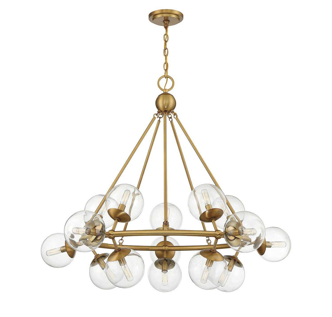 Orion 15 Light Chandelier in Warm Brass Savoy House