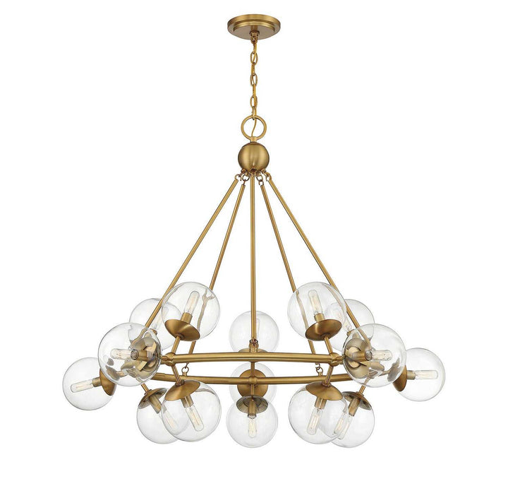 Orion 15 Light Chandelier in Warm Brass Savoy House