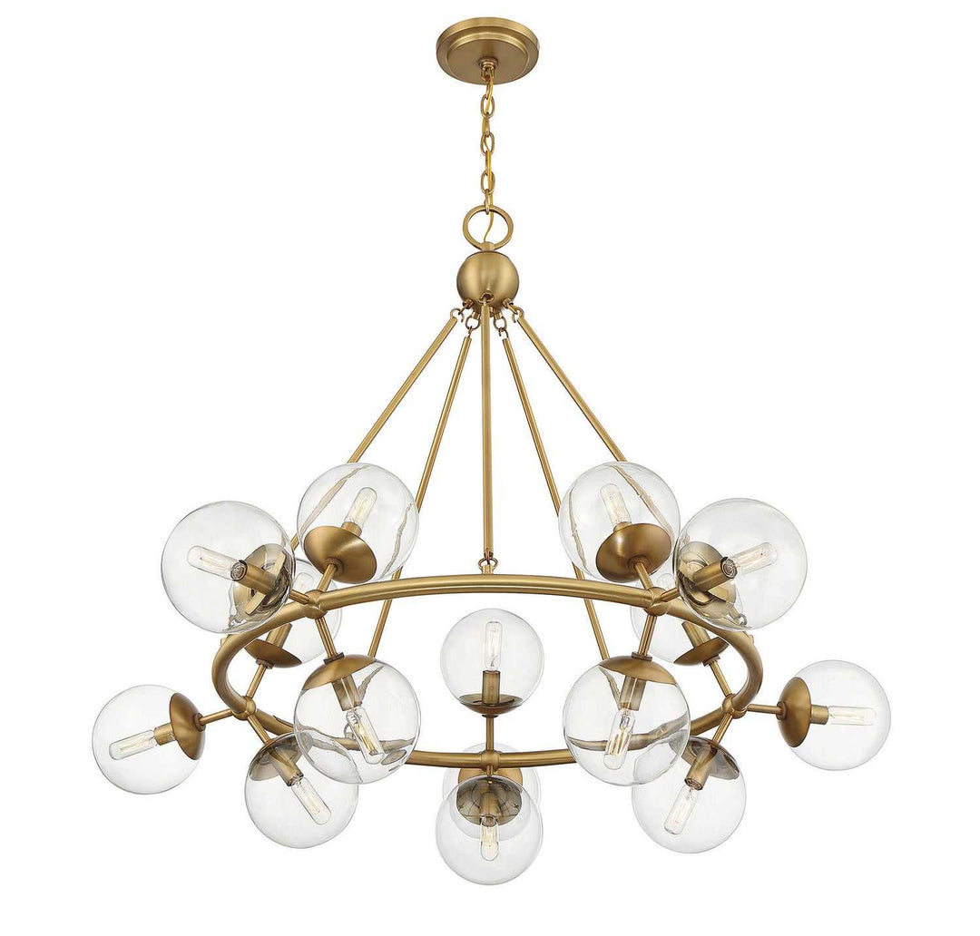Orion 15 Light Chandelier in Warm Brass Savoy House