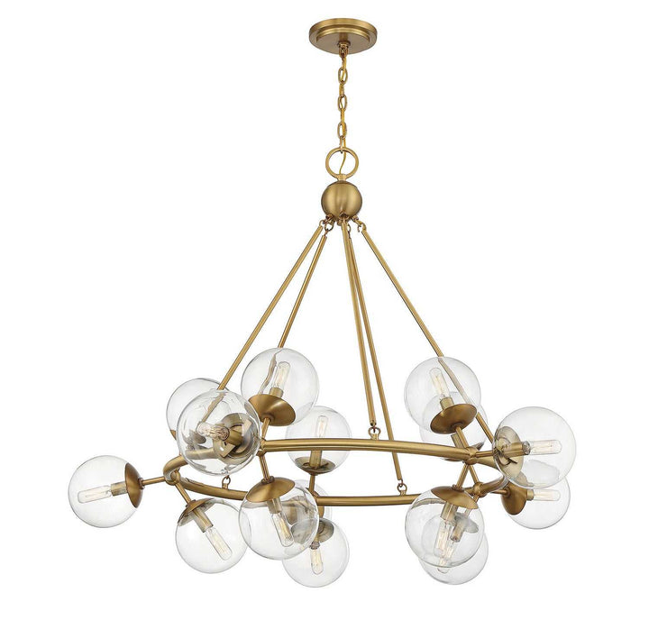 Orion 15 Light Chandelier in Warm Brass Savoy House