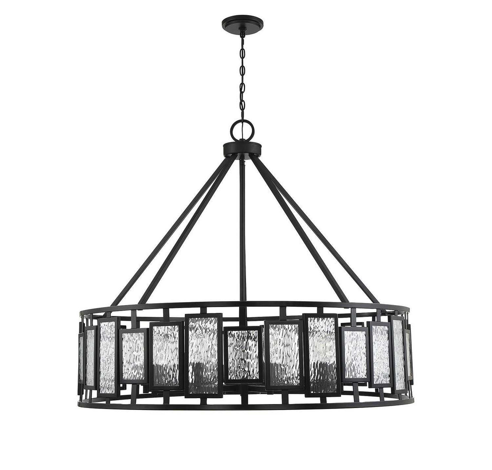 Deandre Ten Light Chandelier in Matte Black Savoy House