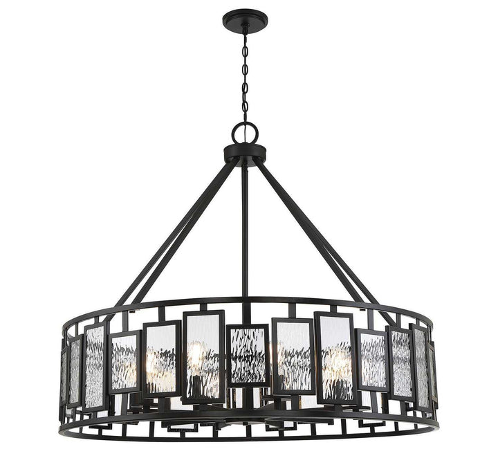 Deandre Ten Light Chandelier in Matte Black Savoy House