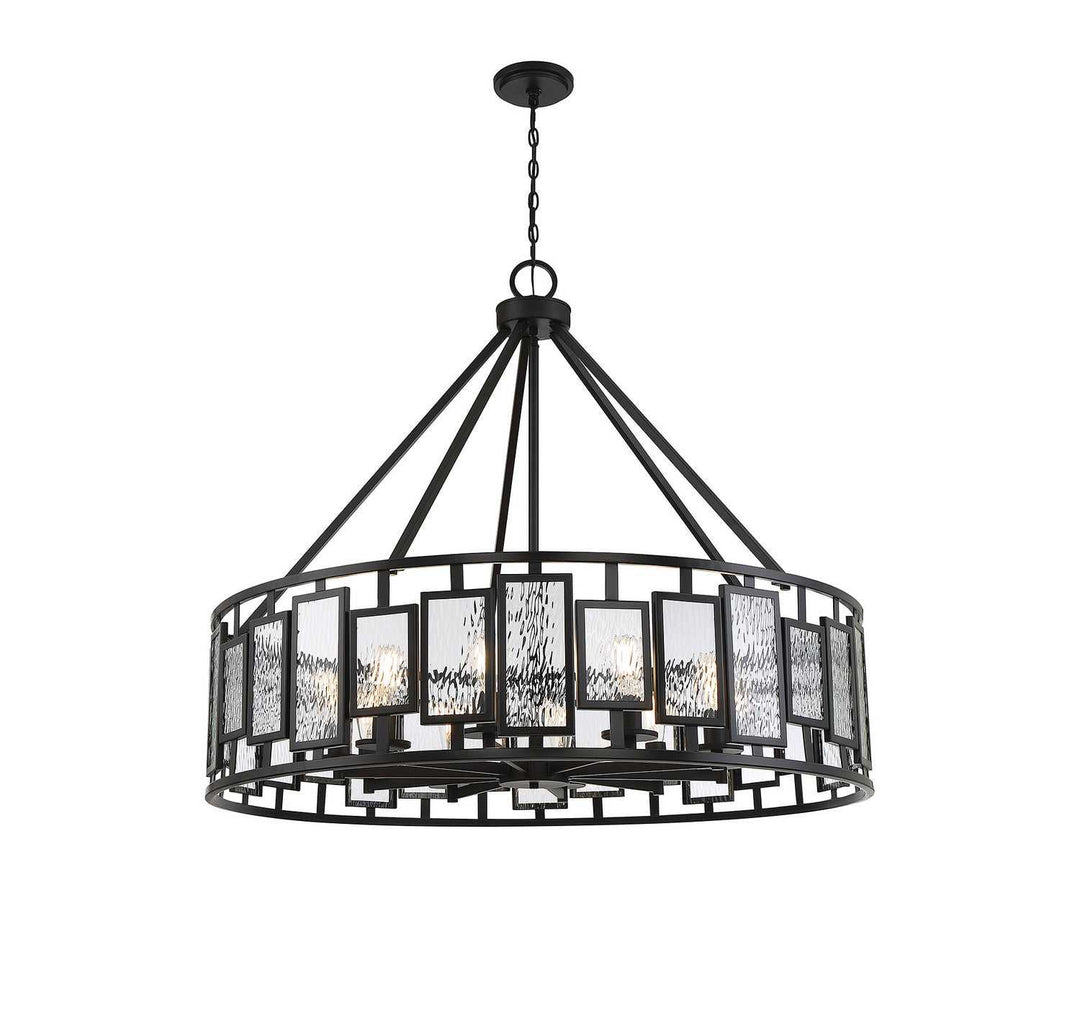 Deandre Ten Light Chandelier in Matte Black Savoy House