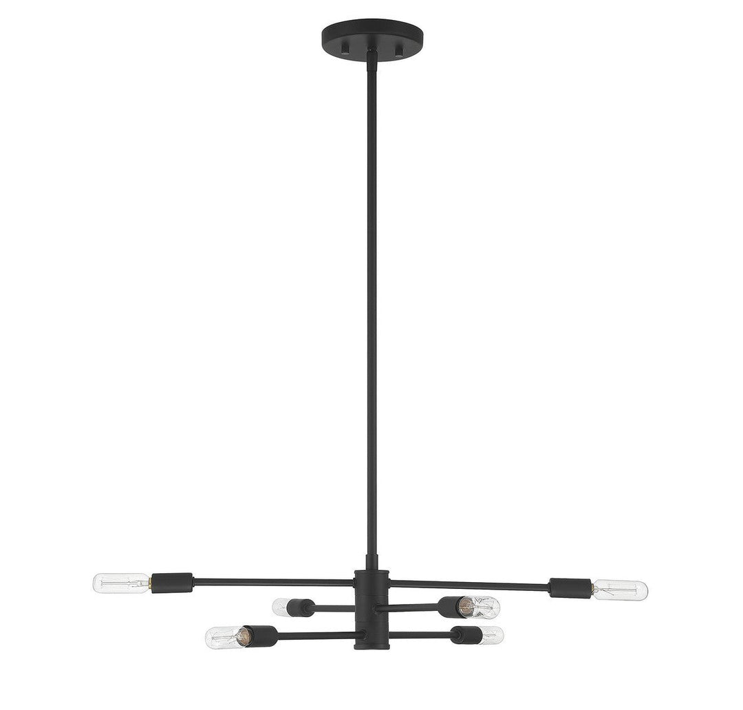 Lyrique Six Light Chandelier in Matte Black Savoy House