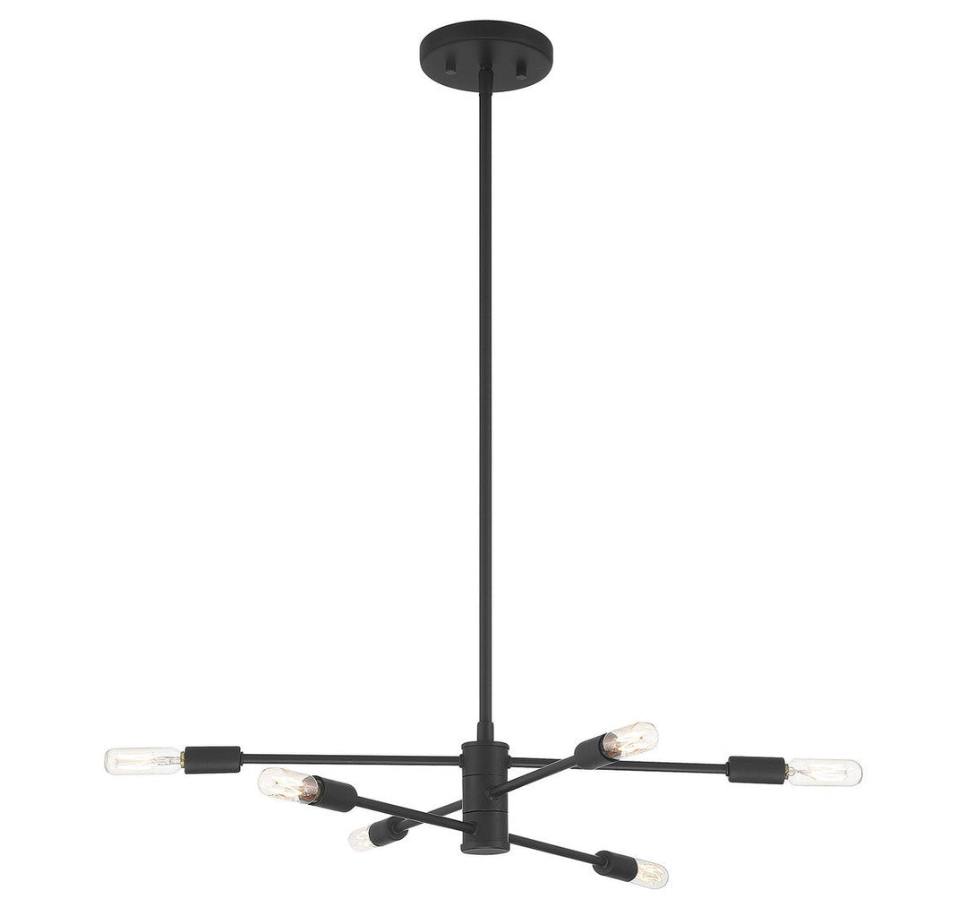 Lyrique Six Light Chandelier in Matte Black Savoy House