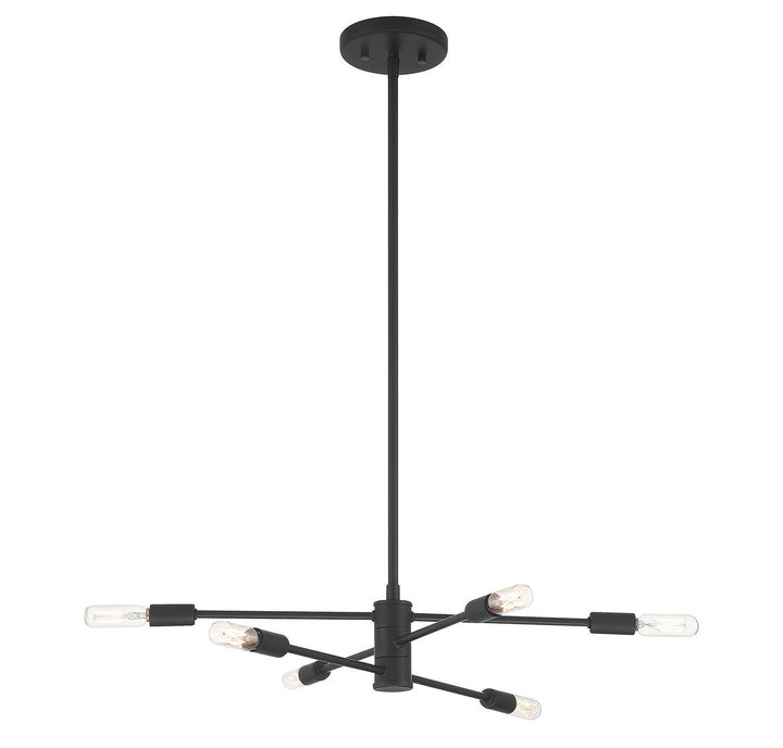 Lyrique Six Light Chandelier in Matte Black Savoy House