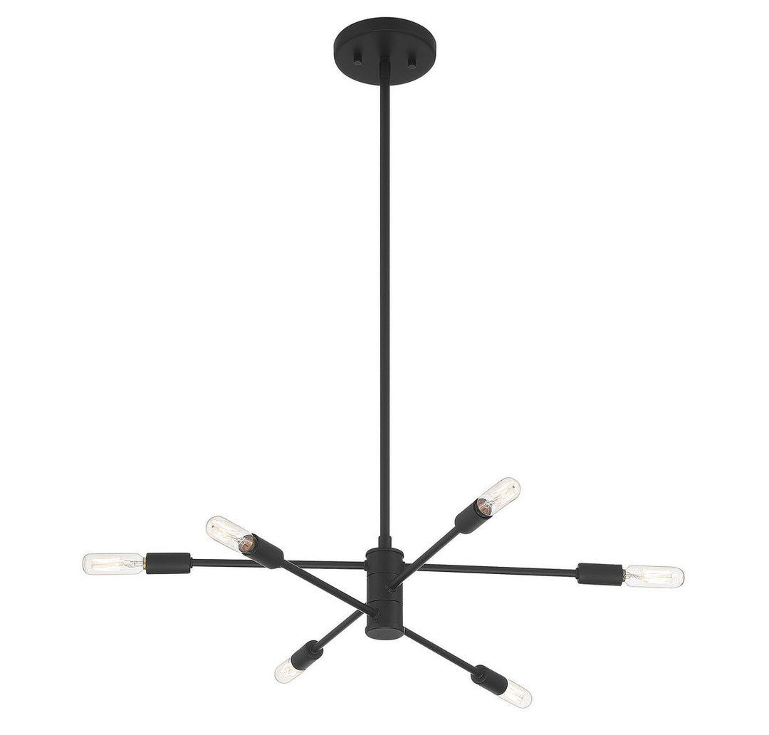 Lyrique Six Light Chandelier in Matte Black Savoy House