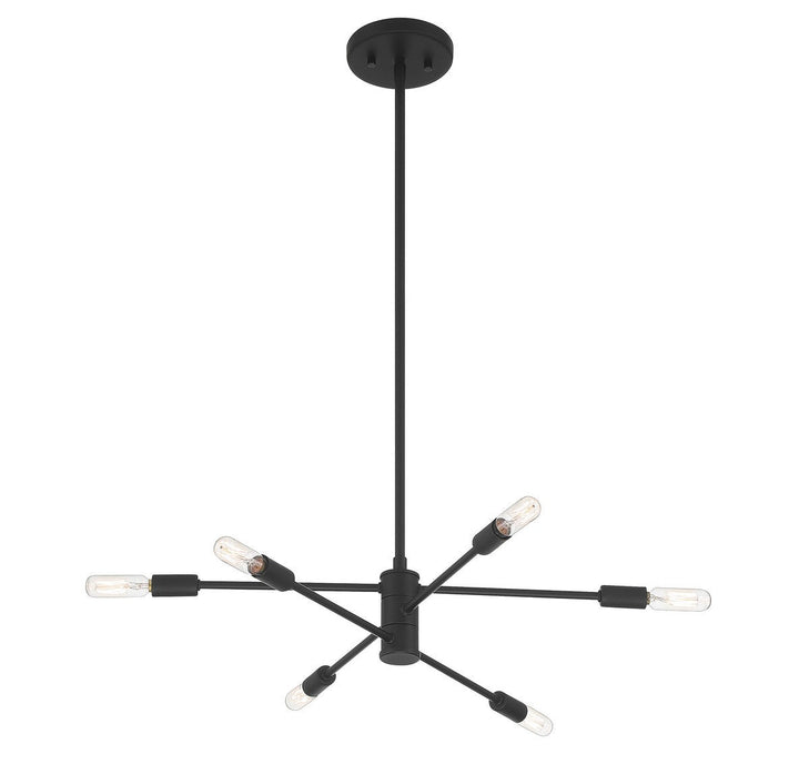 Lyrique Six Light Chandelier in Matte Black Savoy House