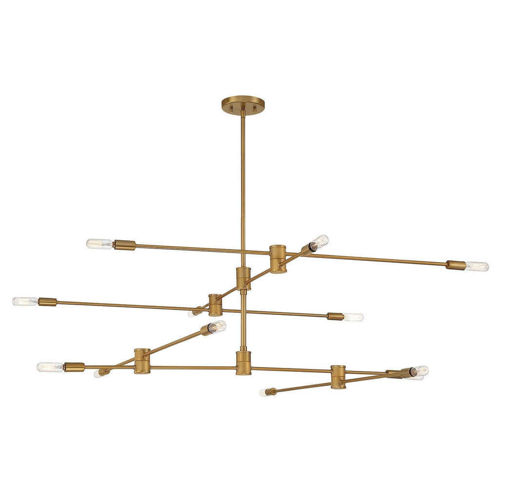 Lyrique 12 Light Chandelier in Warm Brass Savoy House