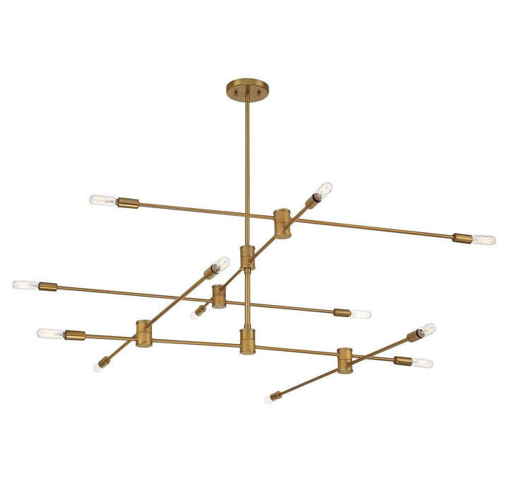Lyrique 12 Light Chandelier in Warm Brass Savoy House