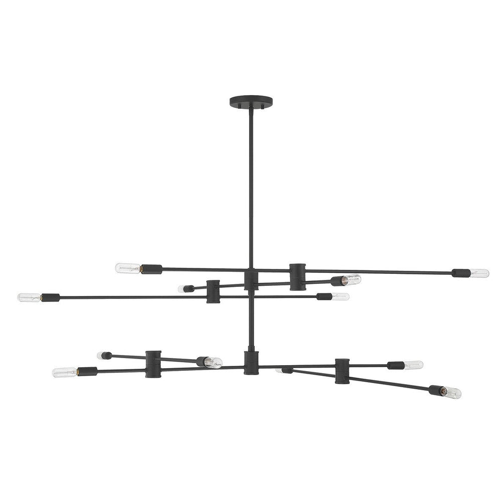 Lyrique 12 Light Chandelier in Matte Black Savoy House
