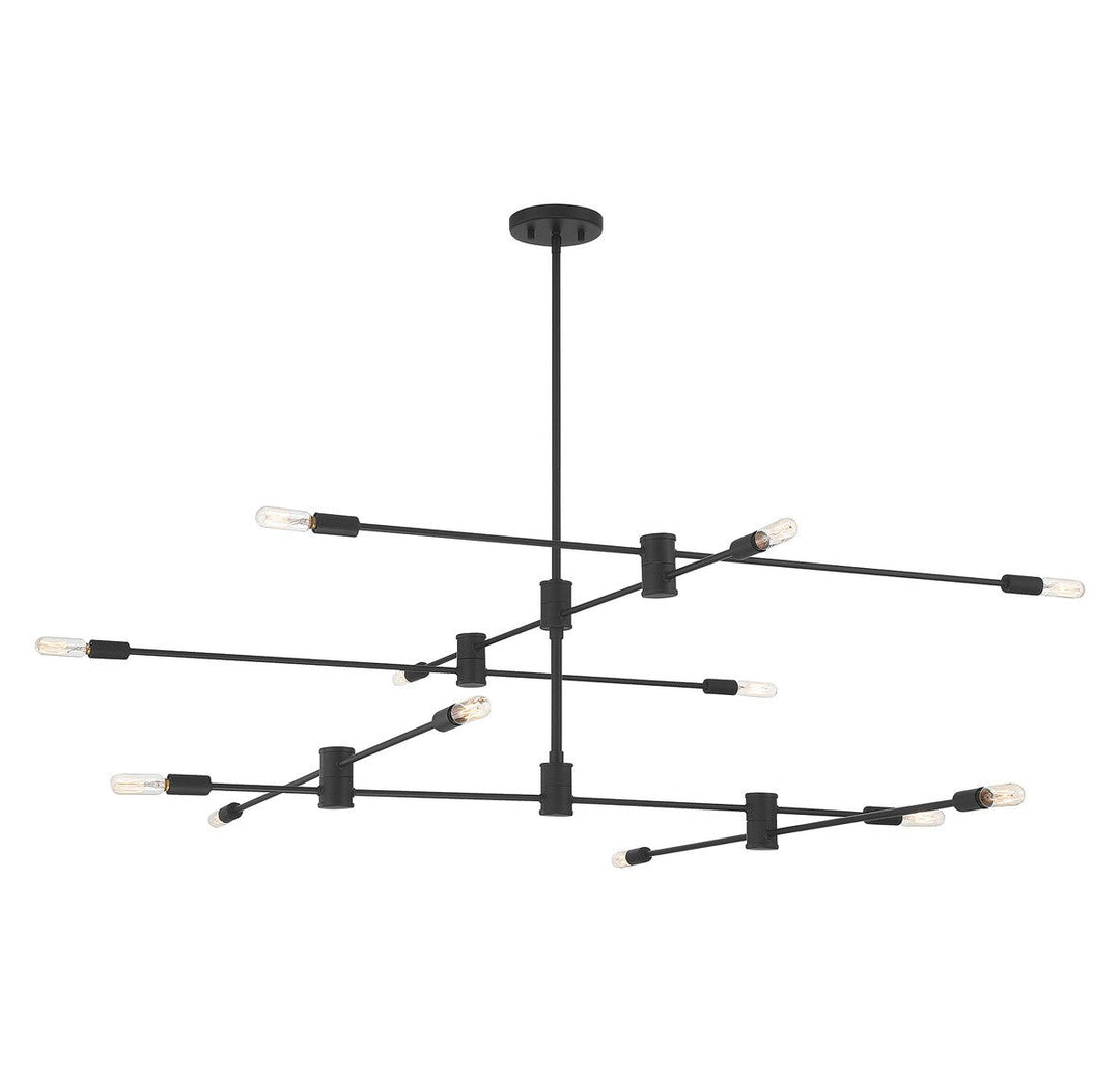 Lyrique 12 Light Chandelier in Matte Black Savoy House