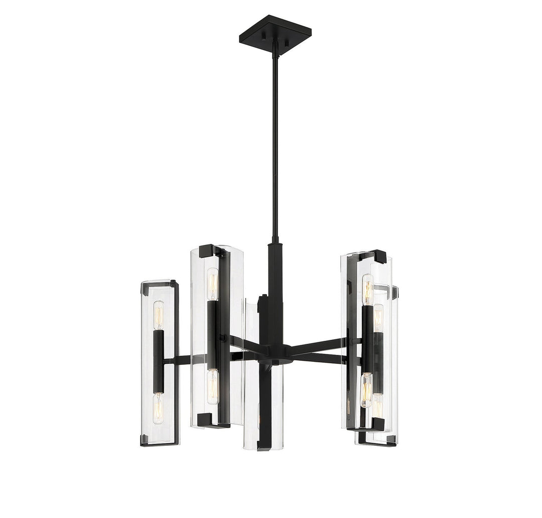 Winfield Ten Light Chandelier in Matte Black Savoy House