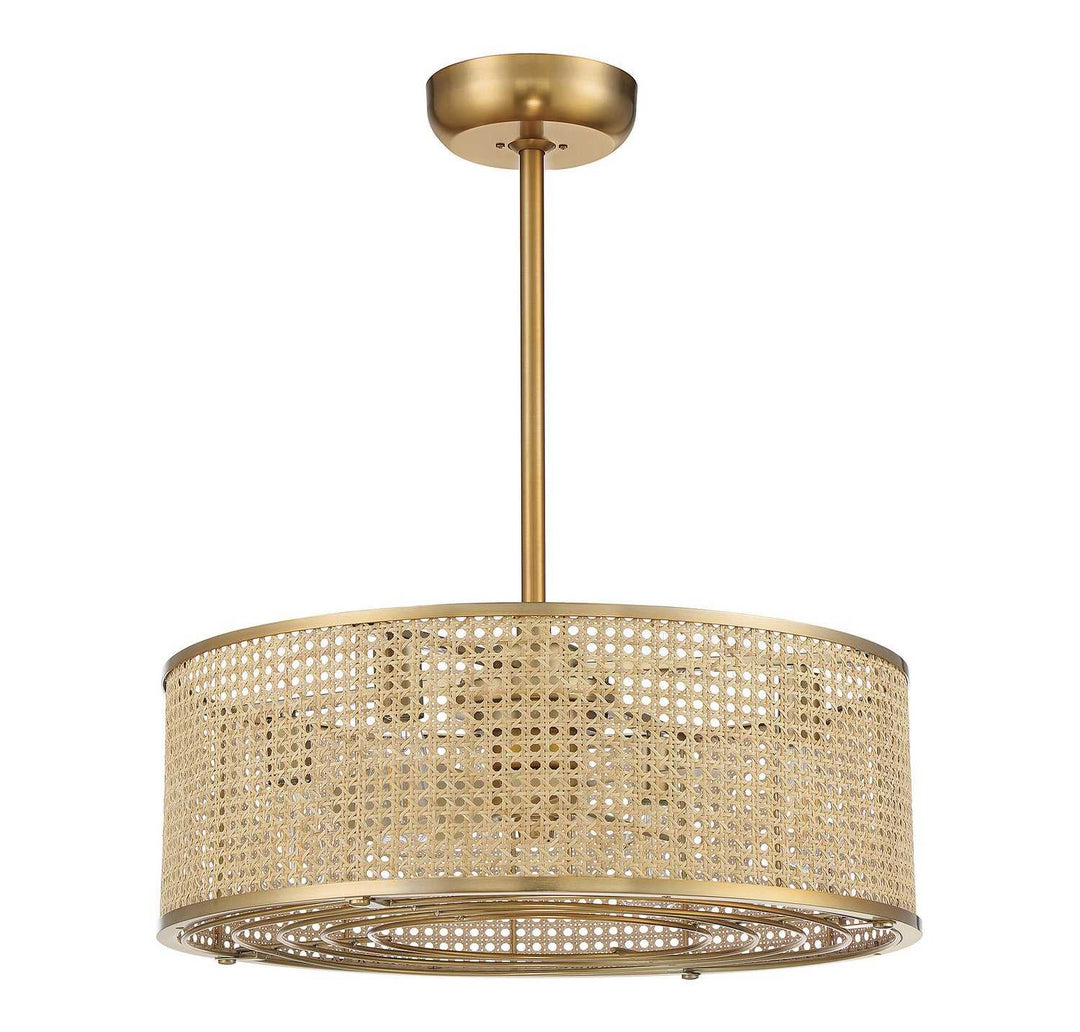 Astoria Four Light Fan D'lier in Warm Brass Savoy House