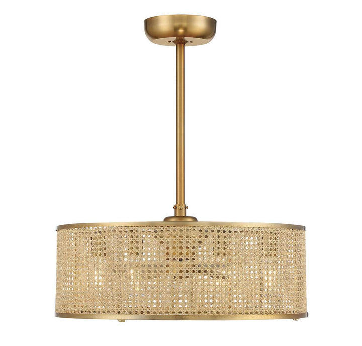 Astoria Four Light Fan D'lier in Warm Brass Savoy House