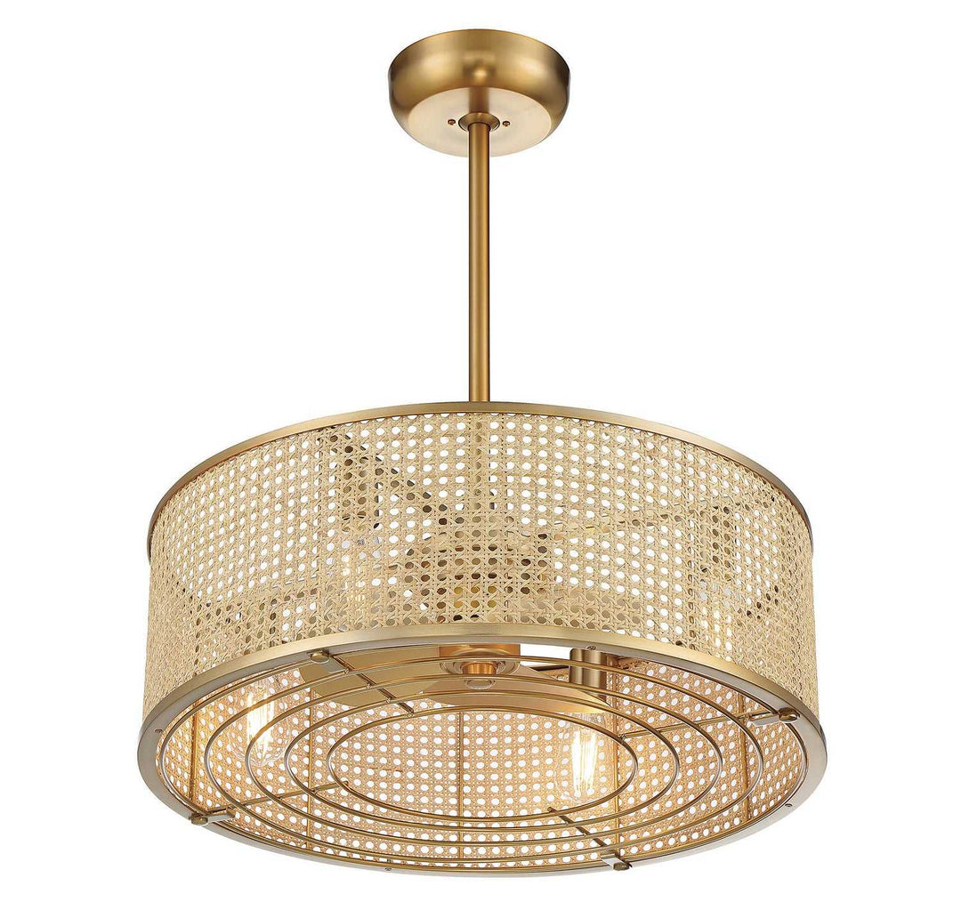 Astoria Four Light Fan D'lier in Warm Brass Savoy House