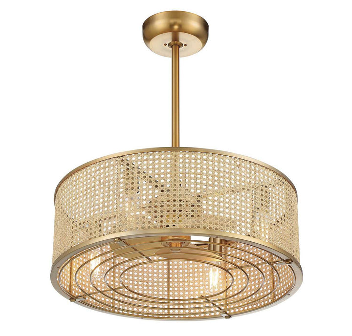 Astoria Four Light Fan D'lier in Warm Brass Savoy House