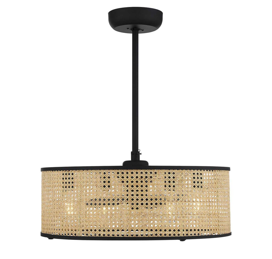 Astoria Four Light Fan D'lier in Matte Black Savoy House