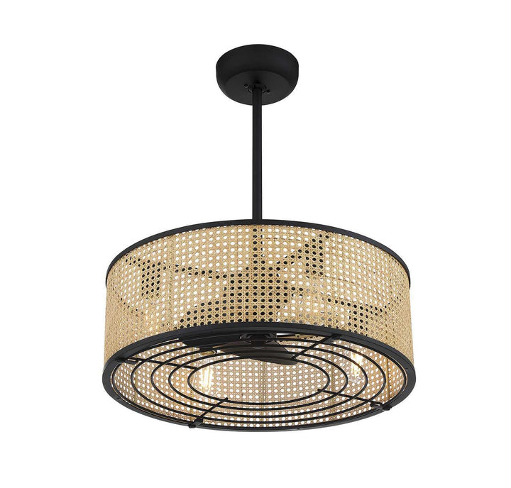 Astoria Four Light Fan D'lier in Matte Black Savoy House