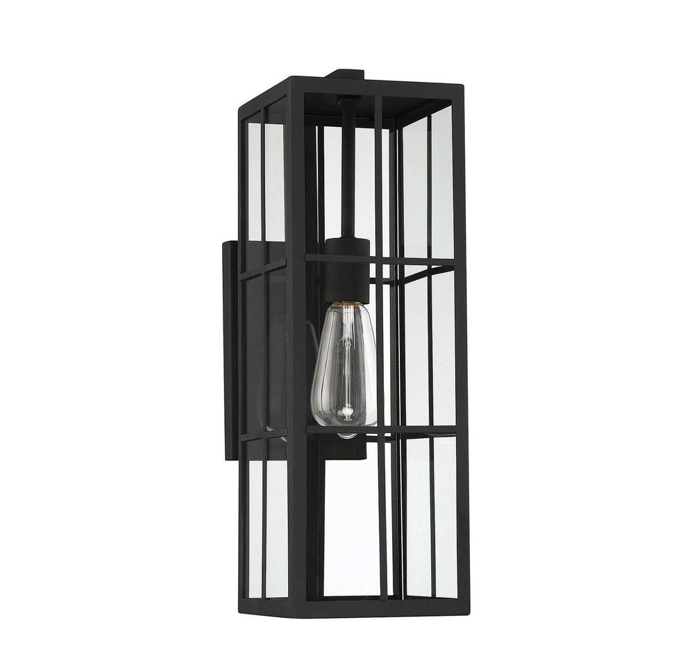 Ericson One Light Outdoor Wall Lantern in Matte Black Savoy House