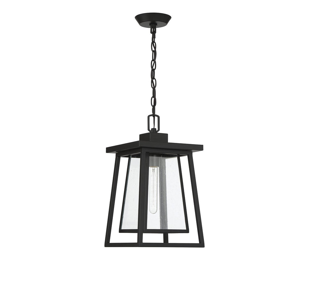 Denver One Light Outdoor Hanging Lantern in Matte Black Savoy House