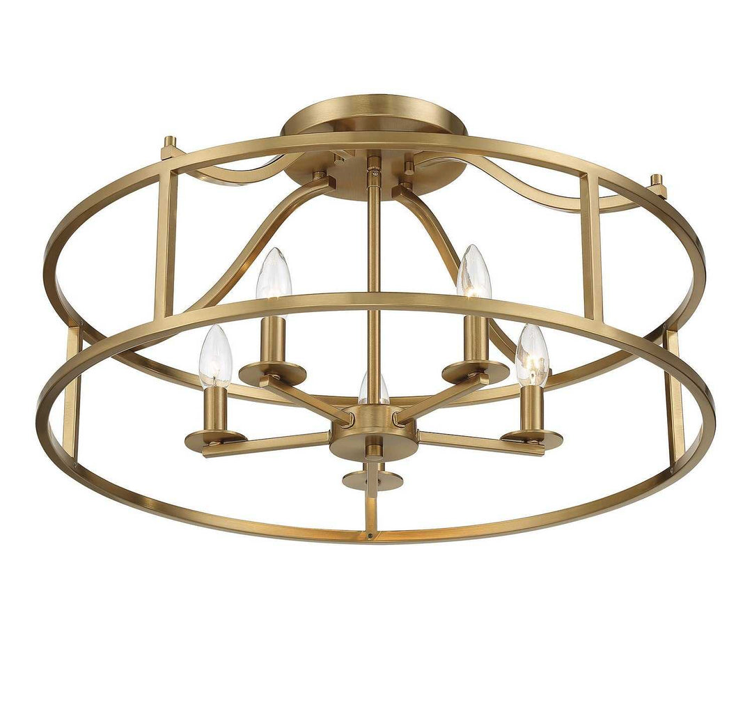 Savoy House - 6-1679-5-322 - Five Light Semi Flush Mount - Stockton - Warm Brass