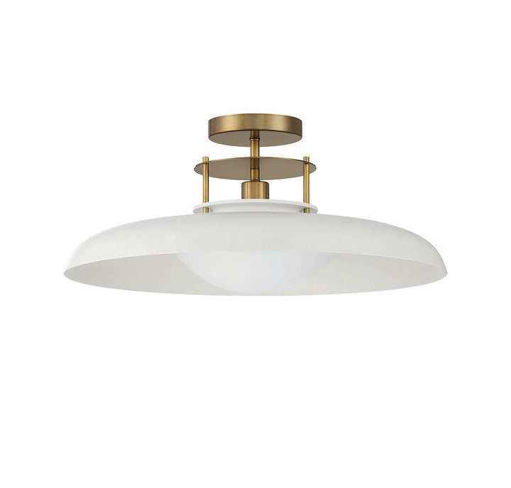 Savoy House - 6-1685-1-142 - One Light Semi-Flush Mount - Gavin - White w/Warm Brass