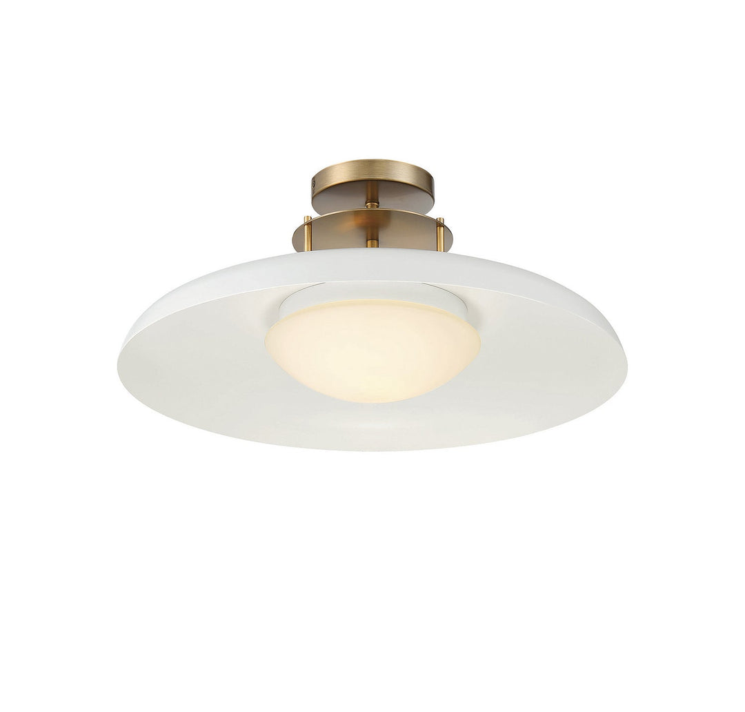 Savoy House - 6-1685-1-142 - One Light Semi-Flush Mount - Gavin - White w/Warm Brass