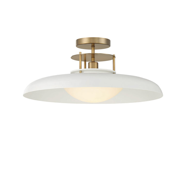 Savoy House - 6-1685-1-142 - One Light Semi-Flush Mount - Gavin - White w/Warm Brass