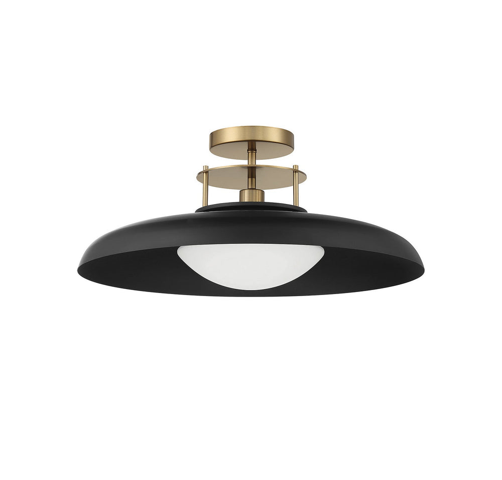 Savoy House - 6-1685-1-143 - One Light Semi-Flush Mount - Gavin - Matte Black w/Warm Brass