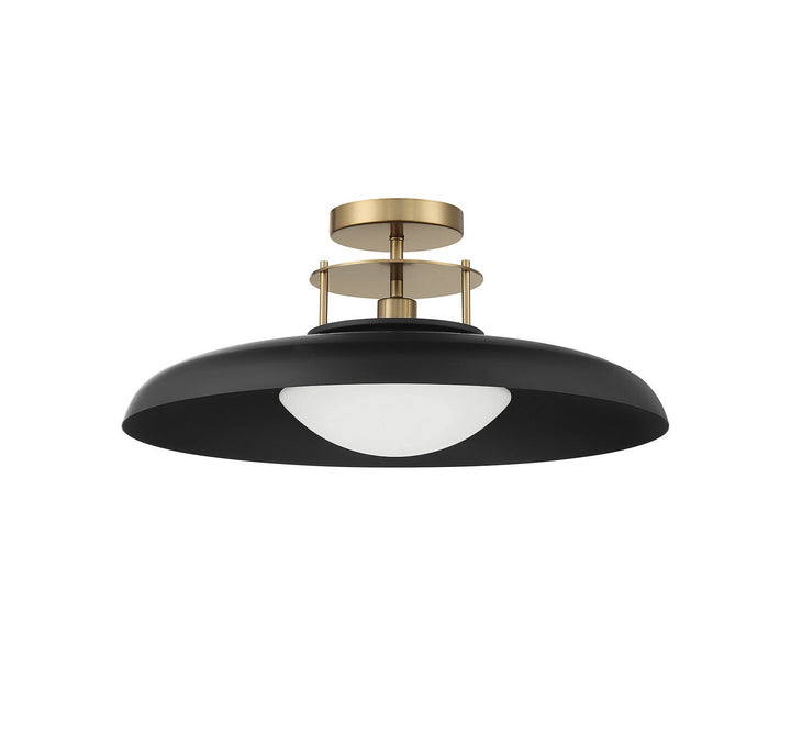 Savoy House - 6-1685-1-143 - One Light Semi-Flush Mount - Gavin - Matte Black w/Warm Brass