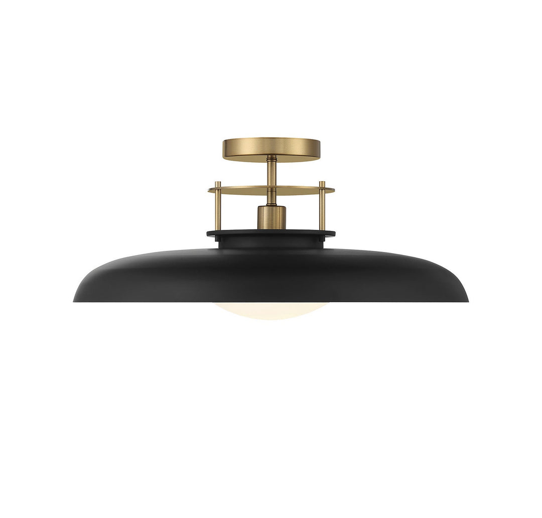 Savoy House - 6-1685-1-143 - One Light Semi-Flush Mount - Gavin - Matte Black w/Warm Brass