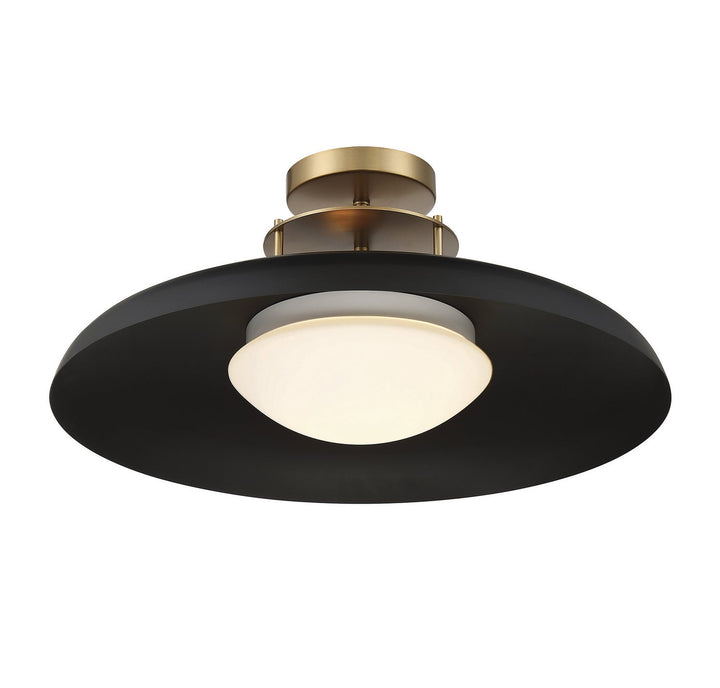 Savoy House - 6-1685-1-143 - One Light Semi-Flush Mount - Gavin - Matte Black w/Warm Brass