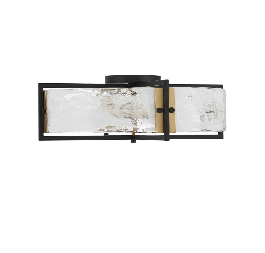 Savoy House - 6-1695-4-143 - Four Light Semi-Flush Mount - Hayward - Matte Black w/Warm Brass