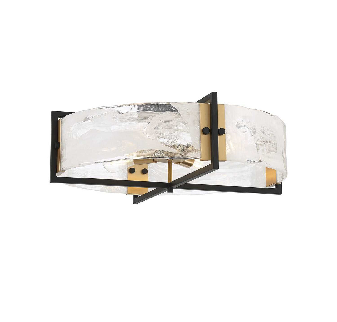 Savoy House - 6-1695-4-143 - Four Light Semi-Flush Mount - Hayward - Matte Black w/Warm Brass