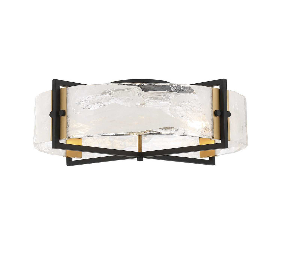 Savoy House - 6-1695-4-143 - Four Light Semi-Flush Mount - Hayward - Matte Black w/Warm Brass