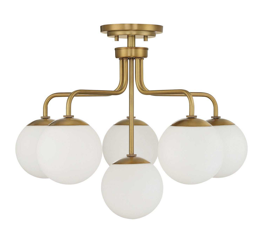 Savoy House - 6-1950-6-322 - Six Light Semi-Flush Mount - Marco - Warm Brass