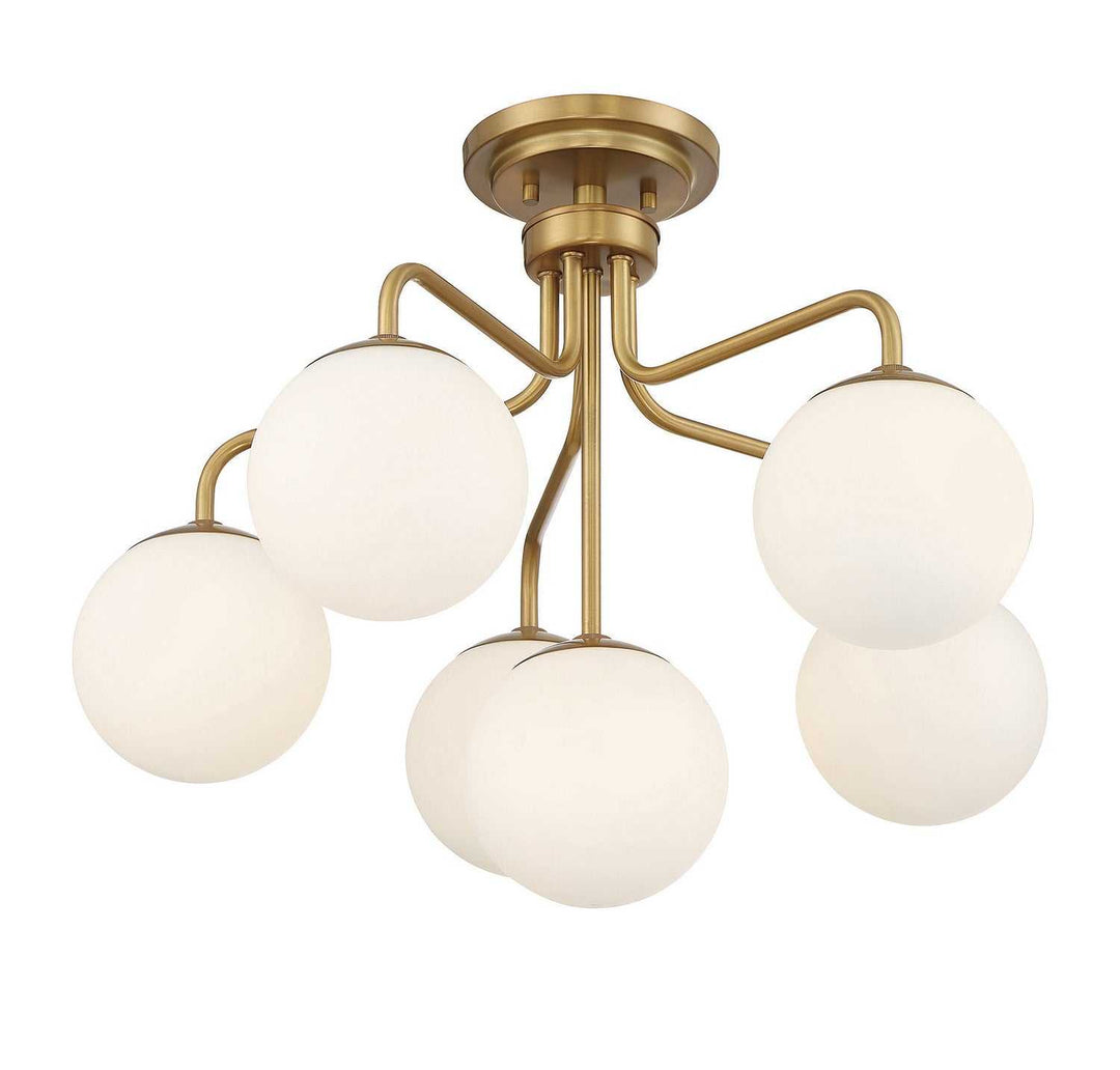 Savoy House - 6-1950-6-322 - Six Light Semi-Flush Mount - Marco - Warm Brass