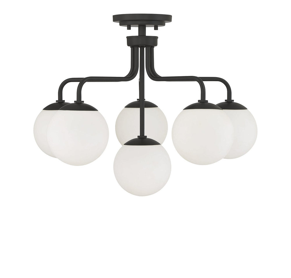 Savoy House - 6-1950-6-89 - Six Light Semi-Flush Mount - Marco - Matte Black