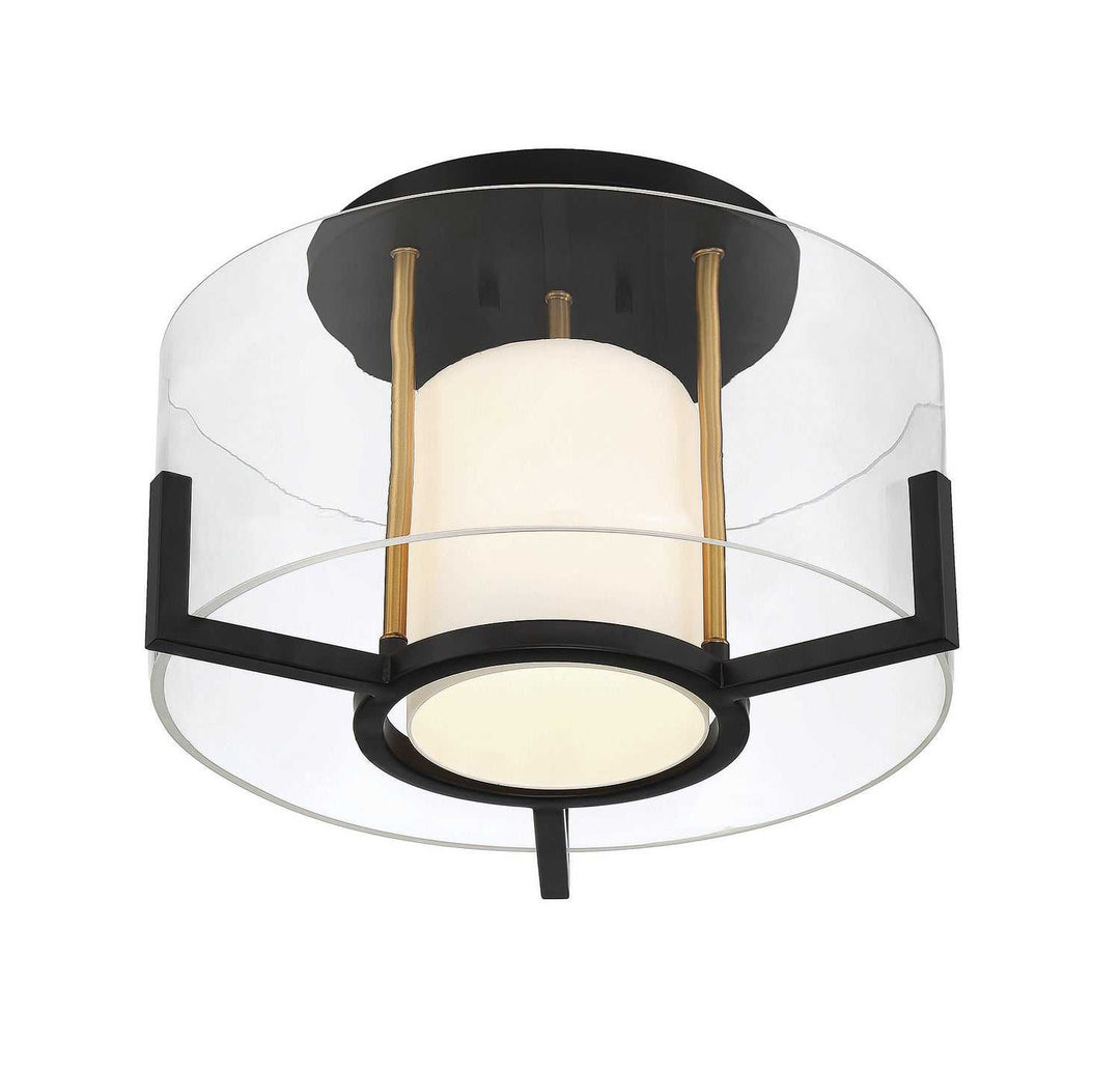 Savoy House - 6-1981-1-143 - One Light Semi-Flush Mount - Eaton - Matte Black w/Warm Brass
